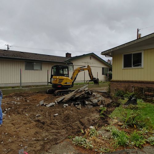 Brad worked diligently on a challenging excavation