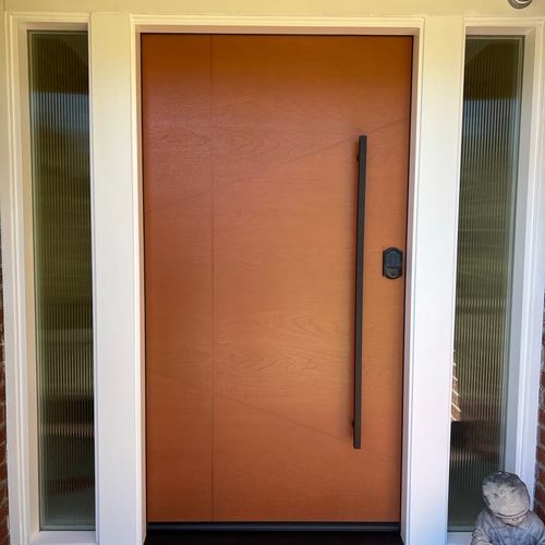 Custom built front entry door