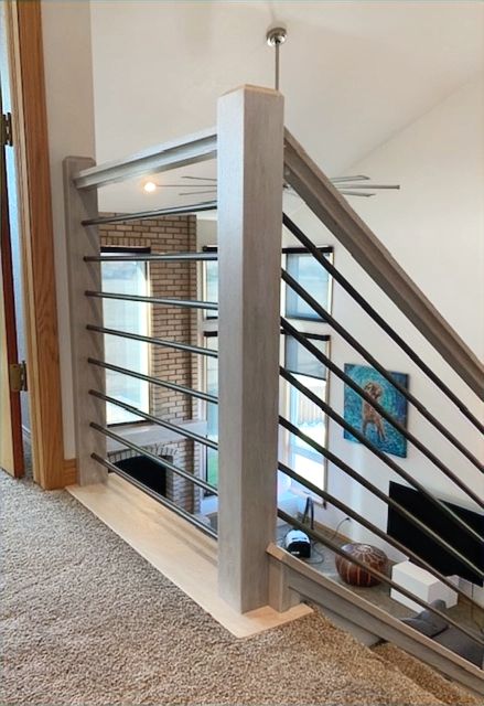Custom Modern Oak Railing 
