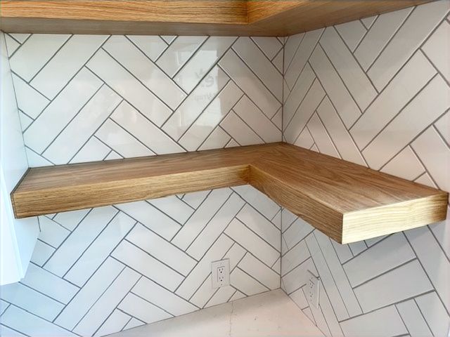 Custom Oak Floating Shelves