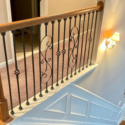 After.. wood to iron balusters remodel, Milford