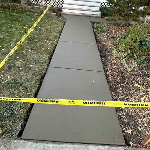 New concrete walkway