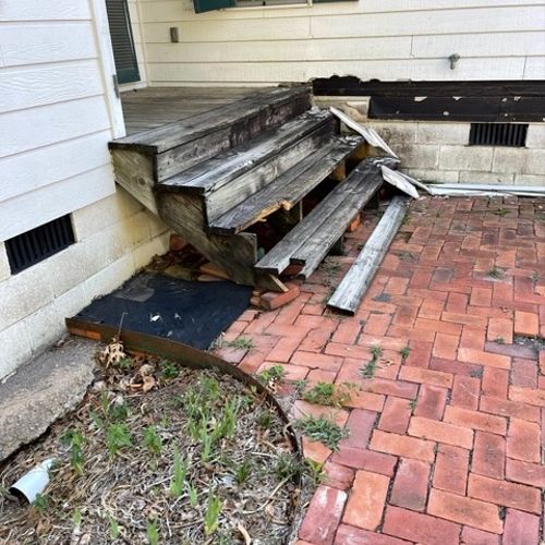 Damaged steps