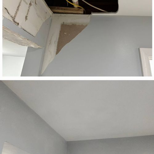 Drywall repair before and after 