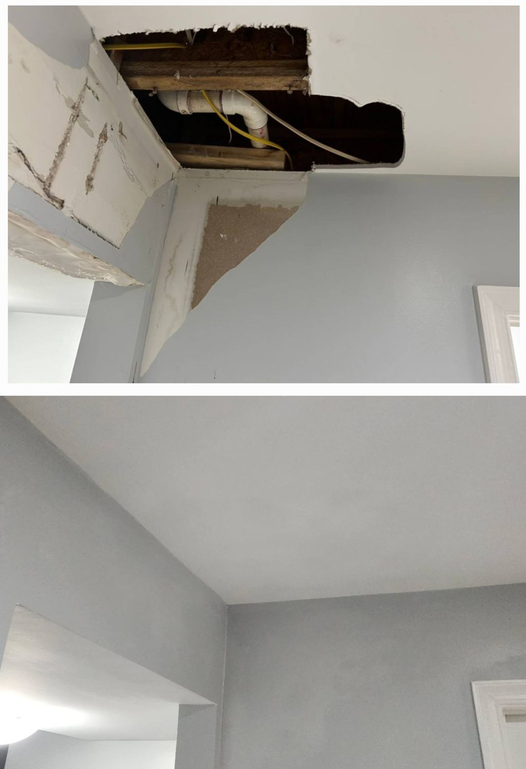 Drywall repair before and after 