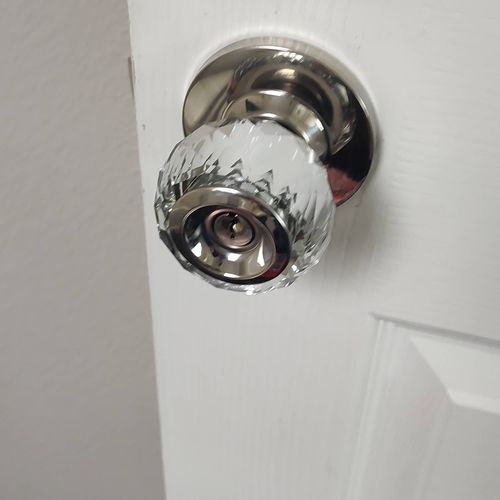 Installed door knob