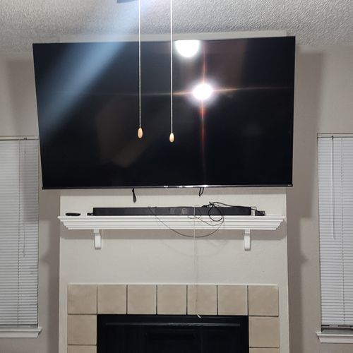 85 Inch Above Fire Place Wires Hidden