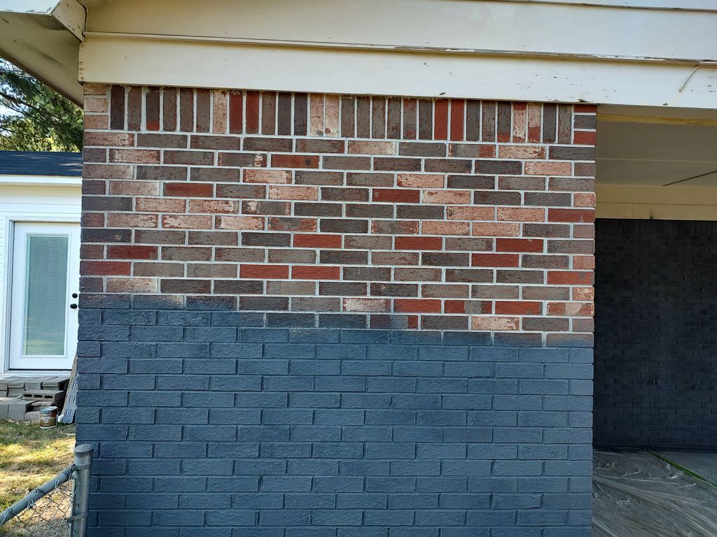 painting brick of home to update 