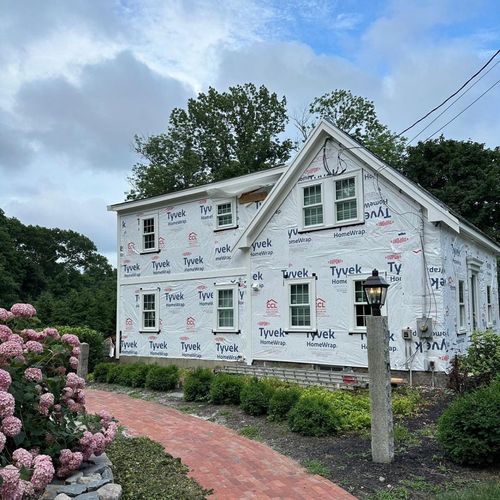 We did all trim’s, prepare, new siding,