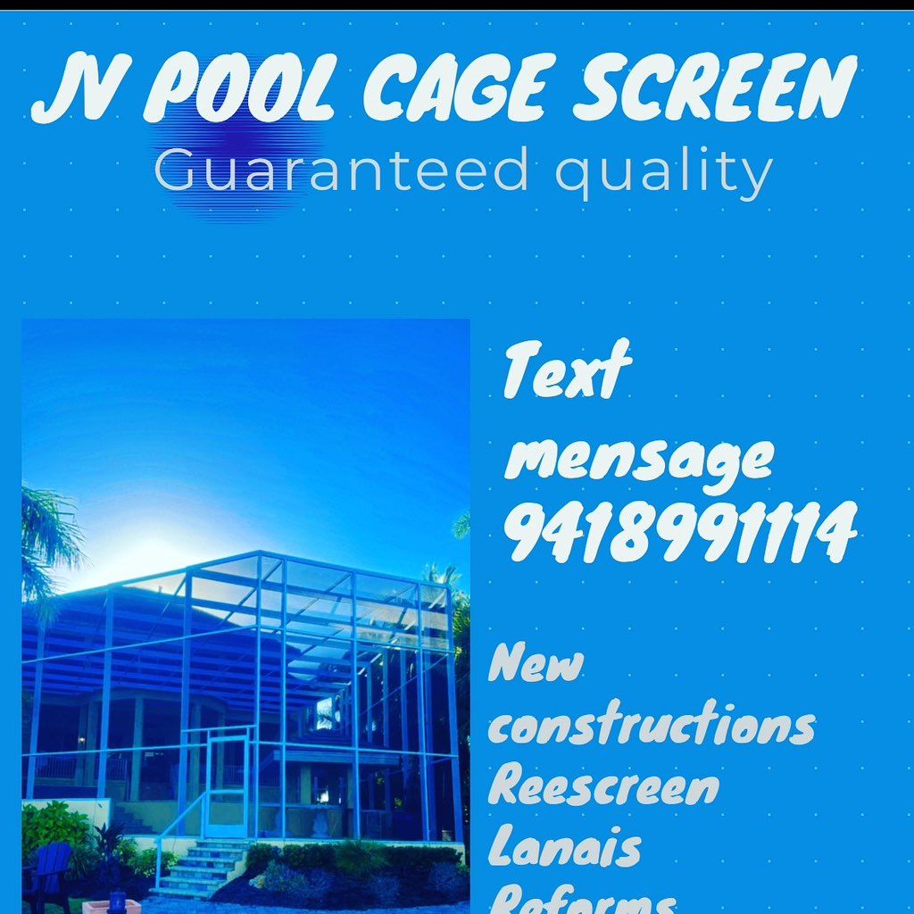 JV POOL CAGE SCREEN