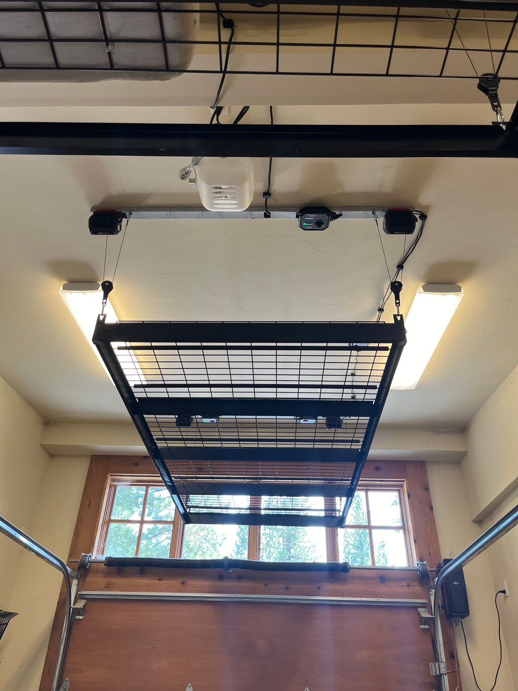 Powered garage storage install.