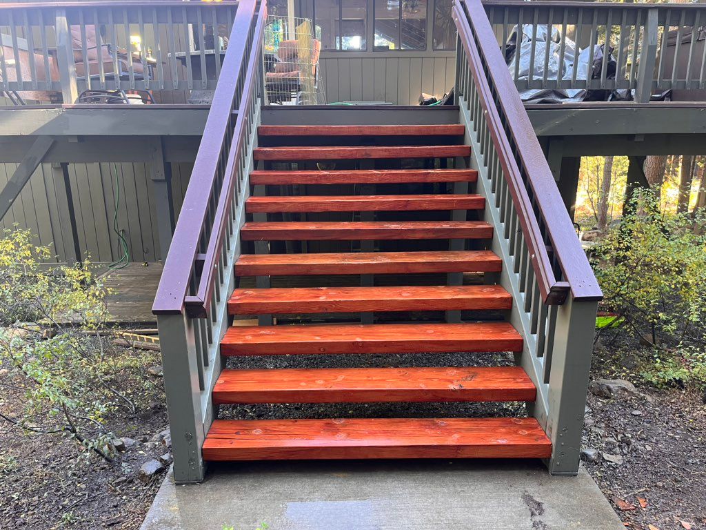Deck stairs build.