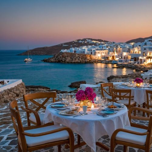 Sunset dinner in Mykonos