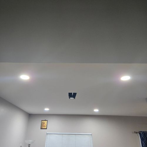 4 can lights and fan box for new light fixture