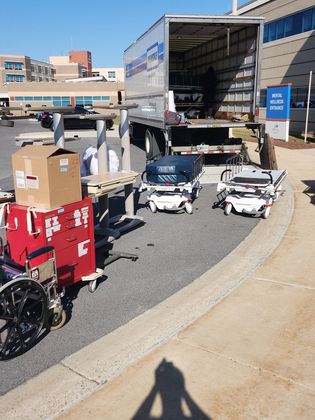 Hospital clean out loading truck