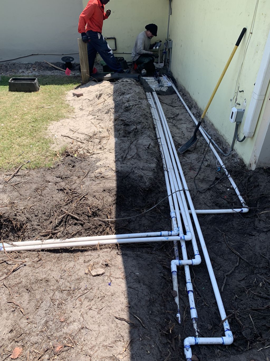 long pipe runs for a driveway re-route