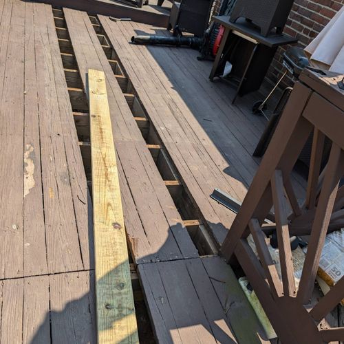 Deck repair before and after