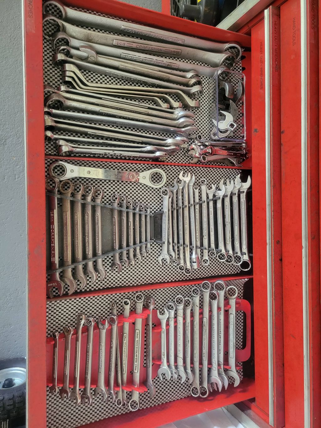 tools organized in garage