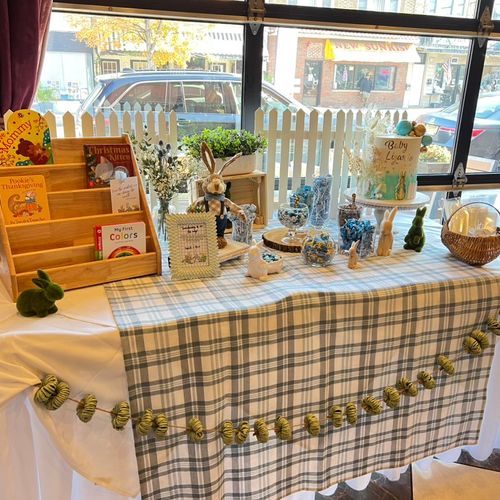 Candy Buffet, Cake Display & "Books as Cards" shel