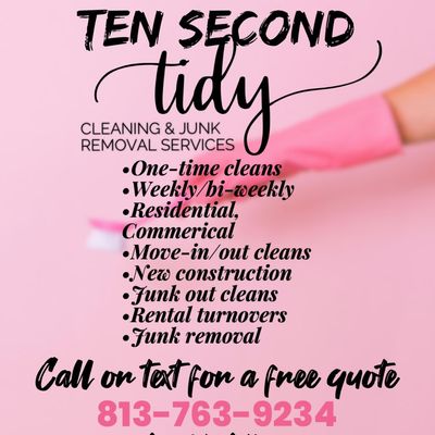 Avatar for Ten Second Tidy Cleaning Services & Junk Removal