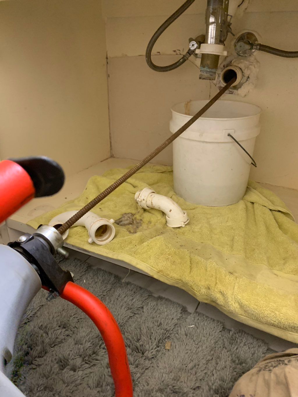 Sink backup drain cleaning