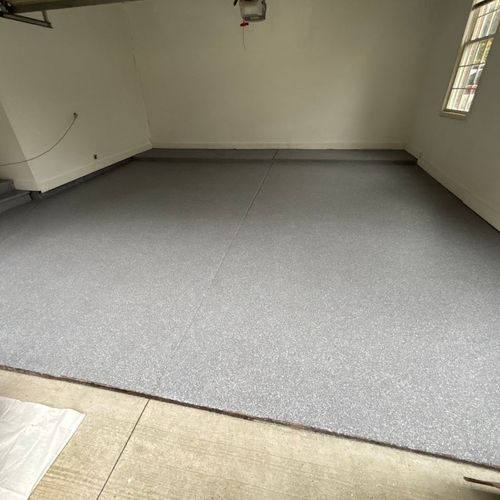 It was a great job for my garage floor coating. He