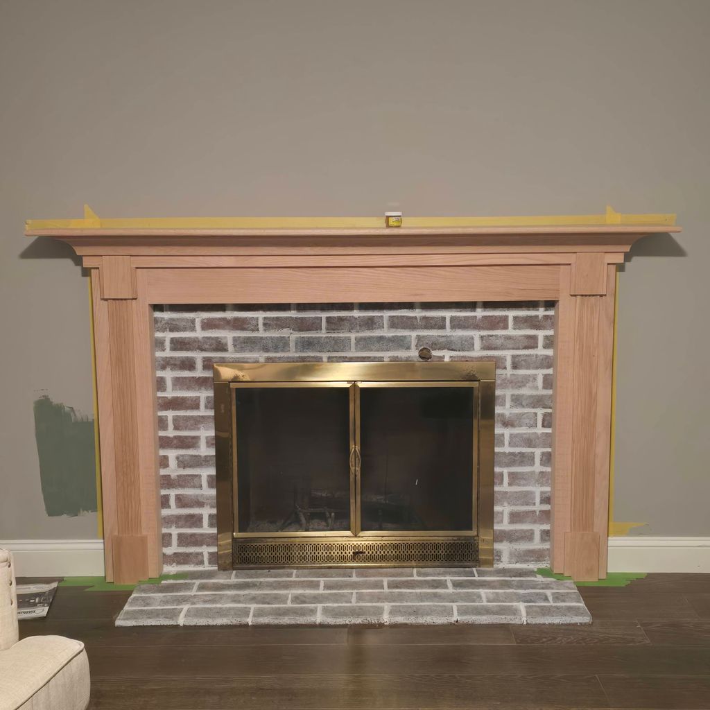 Custom oak mantle