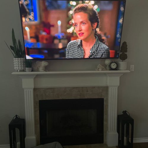 Installed my Tv above the fireplace… He did a wond