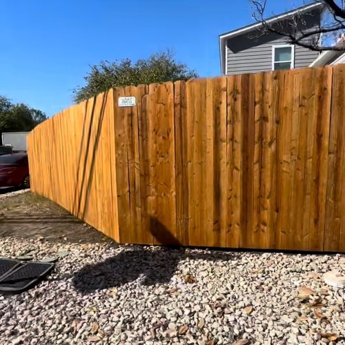 Anthony did a great job staining my new fence! He 