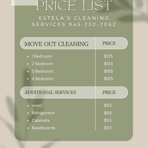 Apartments price list 