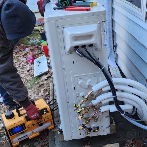 3 zone split install, 36k btu heat pump