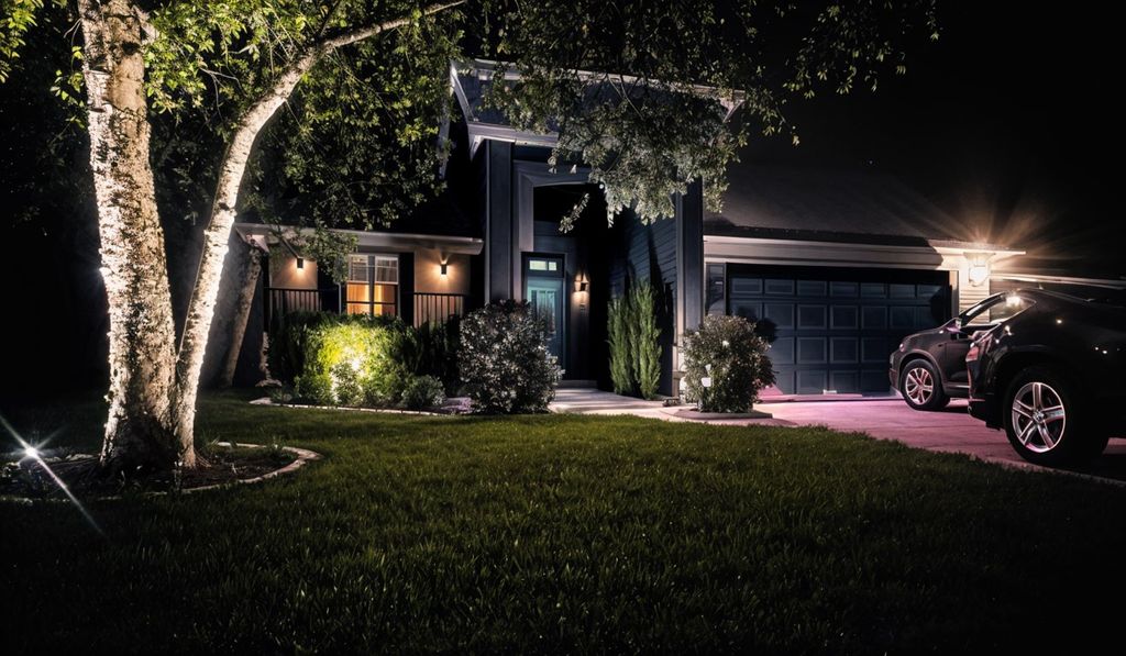 We install landscape lights and permanent Christma