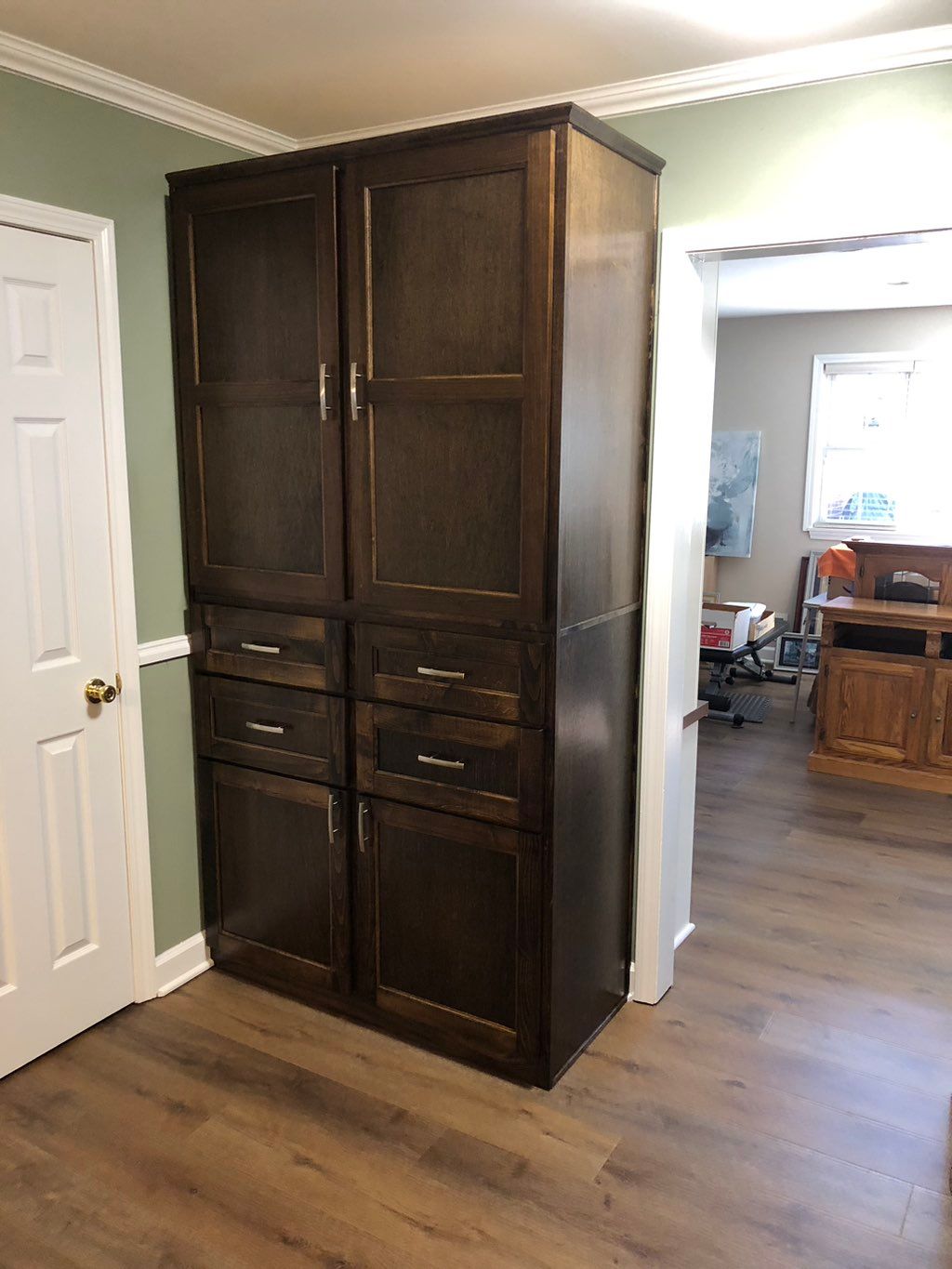Maple pantry installed 