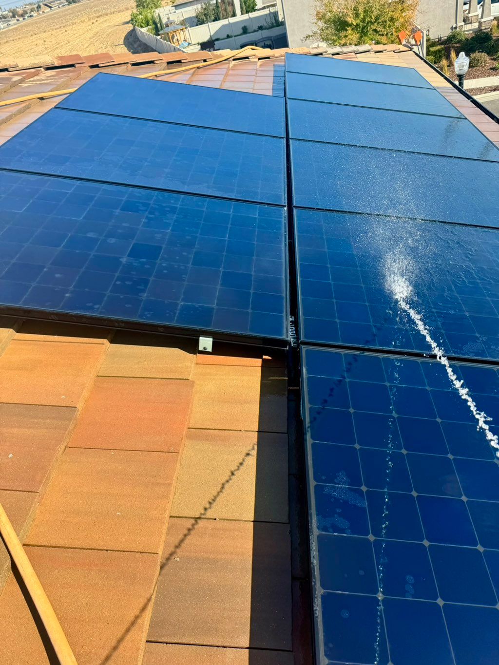 In the process of cleaning Solar panels 