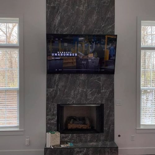 TV Mounting on Stone Tile