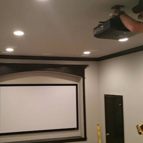 Installation of Projector & 104" Screen