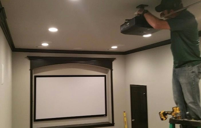 Installation of Projector & 104" Screen