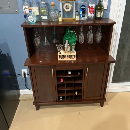 Installed wine and liquor bar 