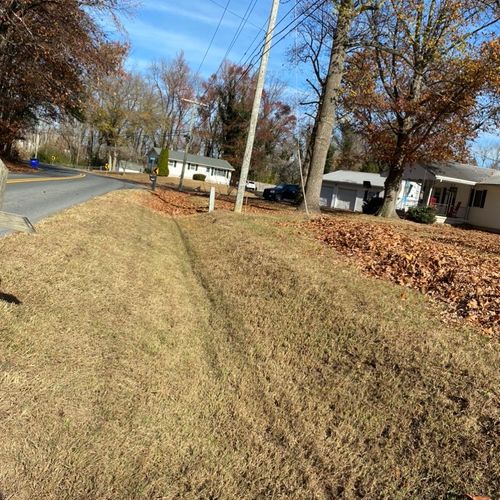 After - front yard ditch leaves removed  