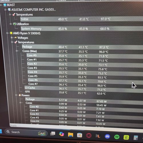 CPU was overheating!! 97C is not good!