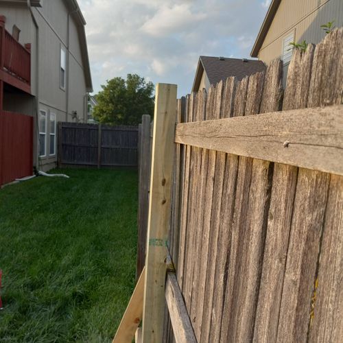 Fence repair. (After)