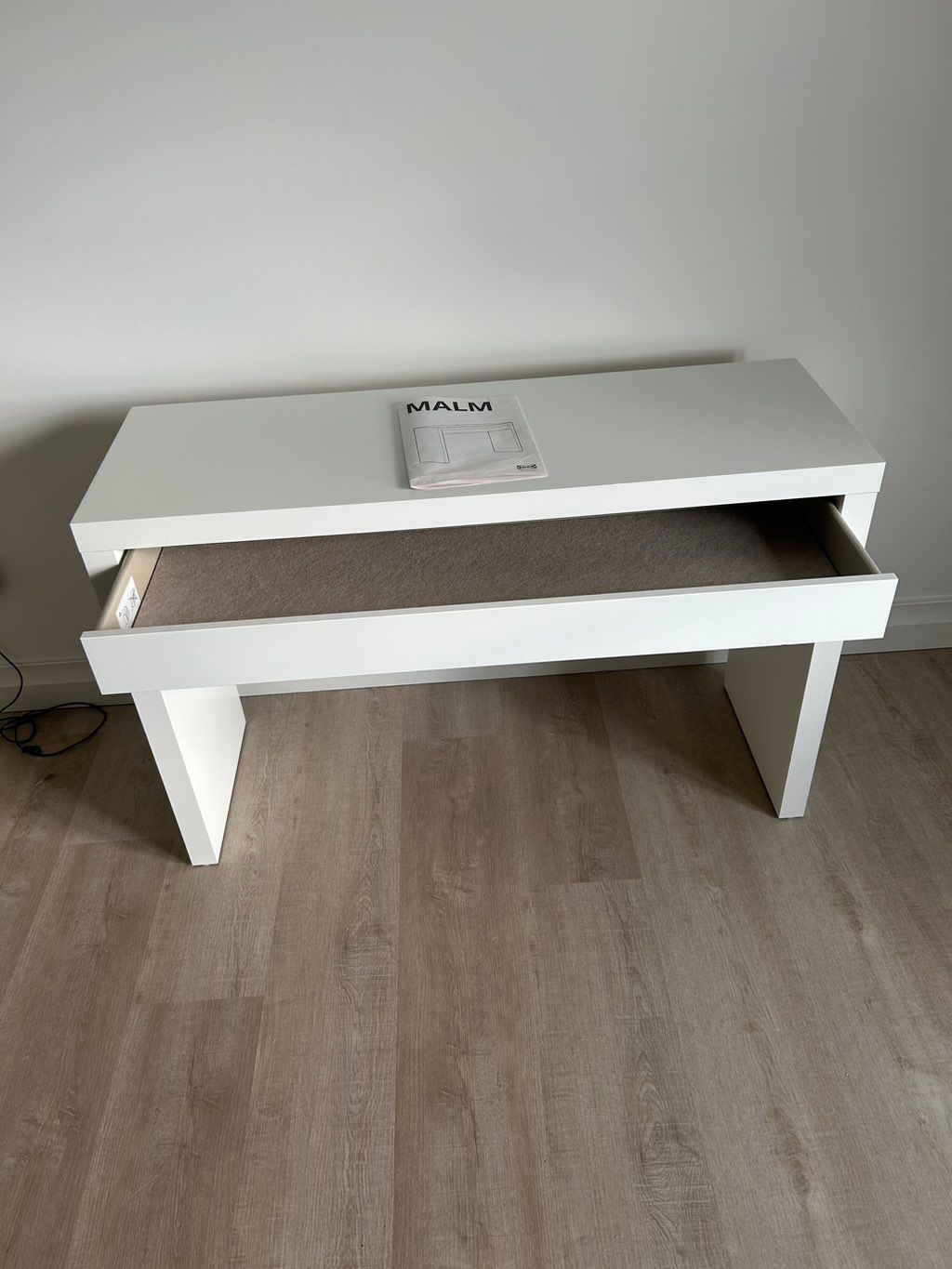 After assembling the desk