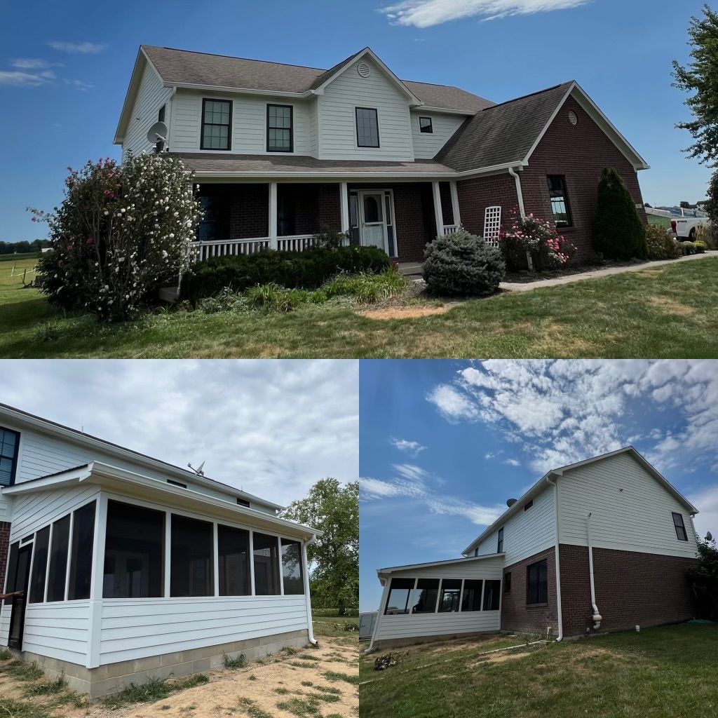 Screened in Porch, new windows, siding, gutters