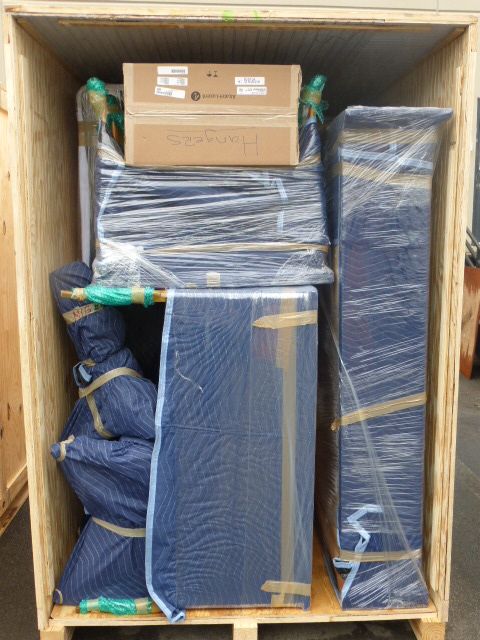 Free cloth pads, cardboard and shrink-wrap storage