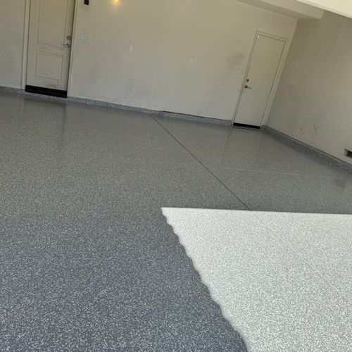 Epoxy Coating on Garage Floor Finished