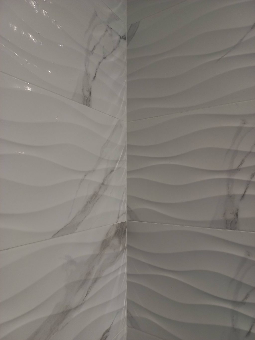 GROUTING TILES.  AFTER 