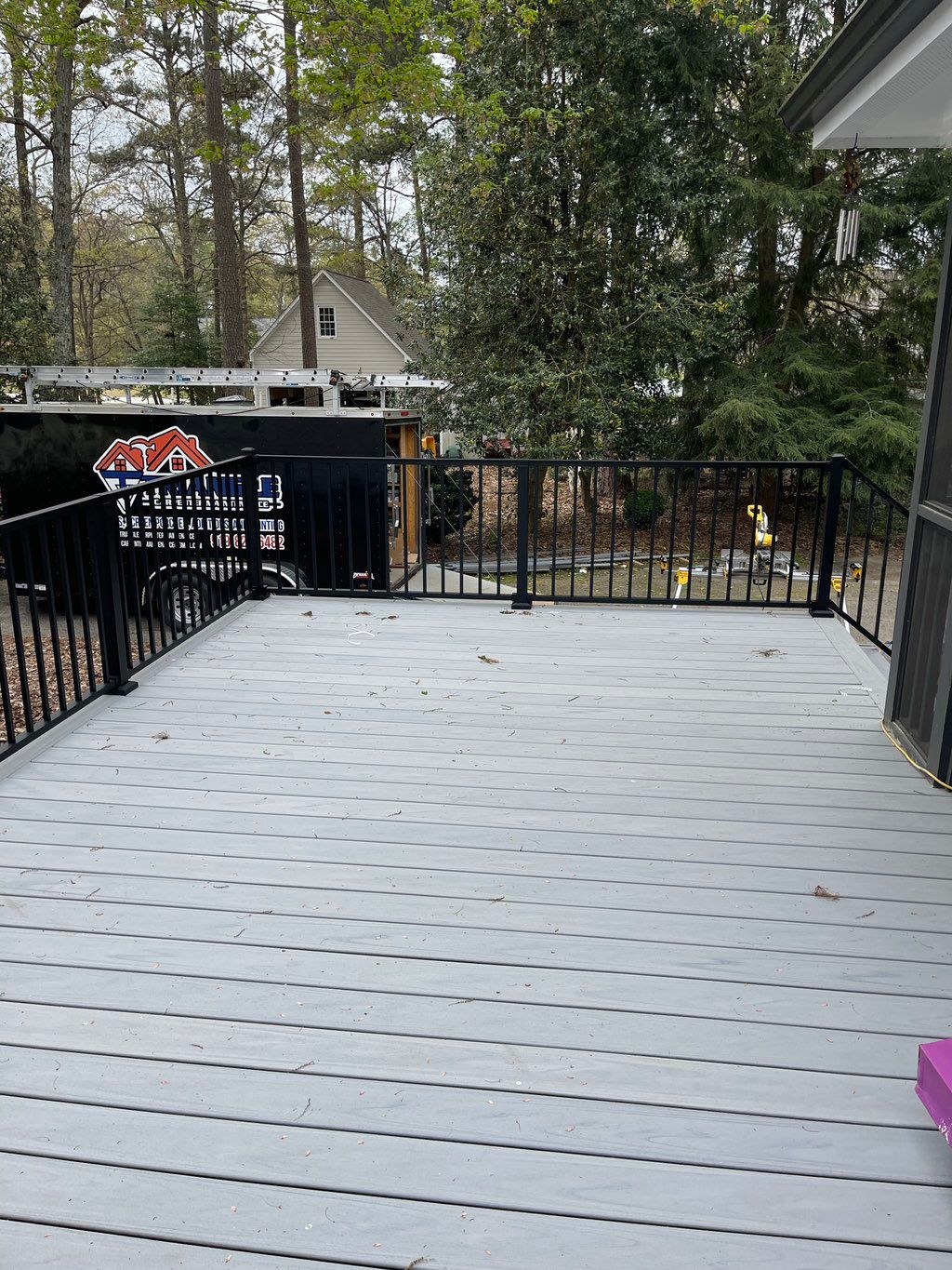 Nice deck with trex decking and aluminum handrails