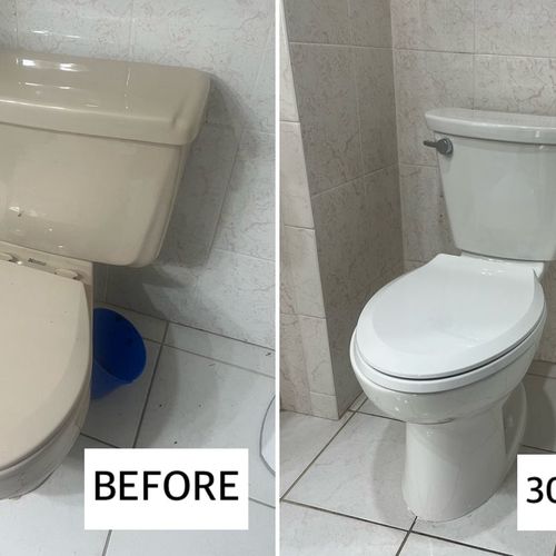 He replaced my toilet in just 30 minutes. Really q