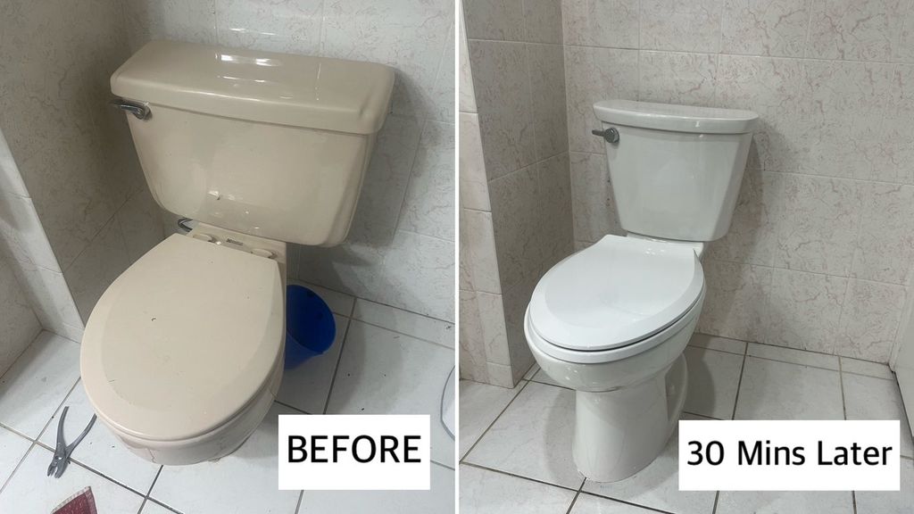 He replaced my toilet in just 30 minutes. Really q