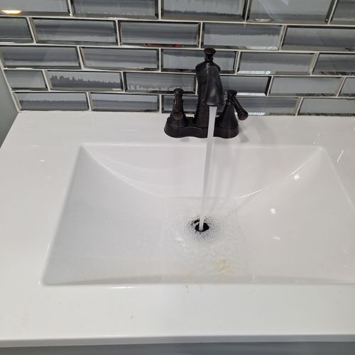 Bathroom faucet install